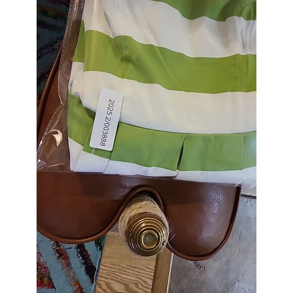 Love 21 Mini Dress Green Stripe Fit Flare... Retro, Wedding, party Size S/P - Picture 10 of 10